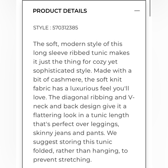 White House Black Market Long Sleeve Ribbed Tunic - Picture 5 of 11